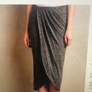 Anthropologie Dolan Mateo Gray Draped Tulip Skirt